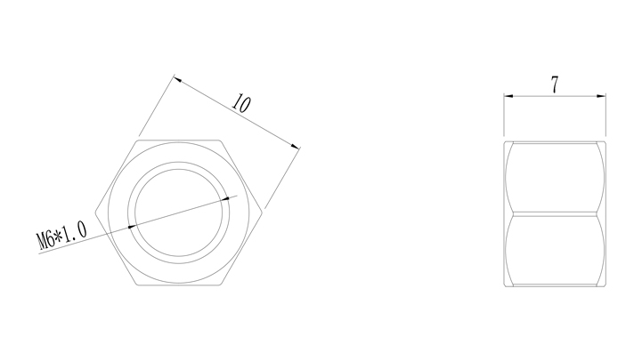 M6六角平螺母(加厚) 尺寸