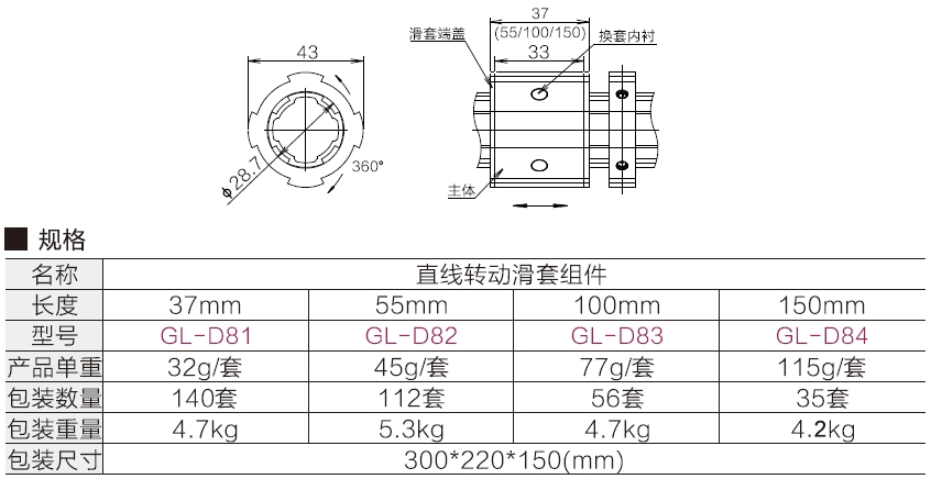 直线转动滑套组件